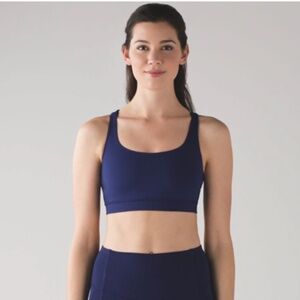 Lululemon Athletica Women's Navy Blue Energy Sports Bra Sz 10